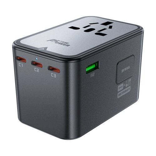 Kup Acefast Z1 US/EU/UK/AU încărcător de perete de călătorie, 2xUSB-A, 3xUSB-C, GaN, 67W, (negru) - ACE82 - {ean13} - Sklep Home Screen