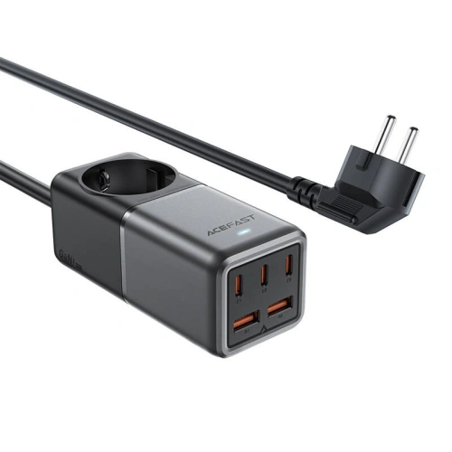 Kup Acefast Z2 încărcător de rețea/bandă de alimentare 2xUSB-A, 3xUSB-C, GaN, 75W (negru) - ACE83 - {ean13} - Sklep Home Screen