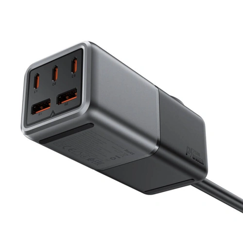 Kup Acefast Z2 încărcător de rețea/bandă de alimentare 2xUSB-A, 3xUSB-C, GaN, 75W (negru) - ACE83 - {ean13} - Sklep Home Screen