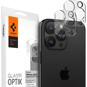 Kup Szkło hartowane na aparat Spigen Optik.tr ez Fit Camera Protector Apple iPhone 14 Pro / 14 Pro Max / 15 Pro / 15 Pro Max Crystal Clear [2 PACK] - SPN3202 - {ean13} - Sklep Home Screen