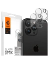 Spigen Apple Sticlă dură pentru cameră Optik.tr ez Fit Camera Protector iPhone 14 Pro / 14 Pro Max / 15 Pro / 15 Pro Max Crystal Clear [2 PACK]