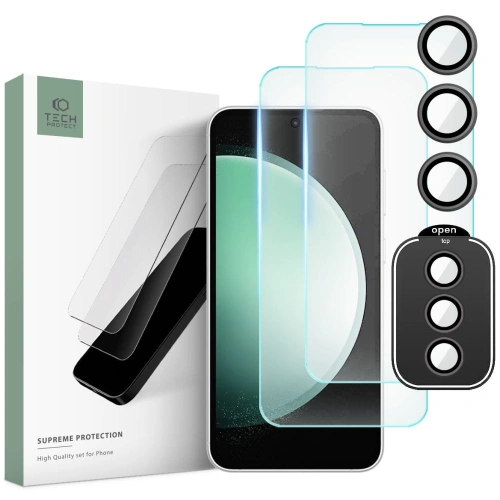 Kup Gehärtetes Glas + für Kameraobjektive Tech-Protect Supreme Set Samsung Galaxy S23 FE Clear [2+1 PACK] - THP2446 - {ean13} - Sklep Home Screen