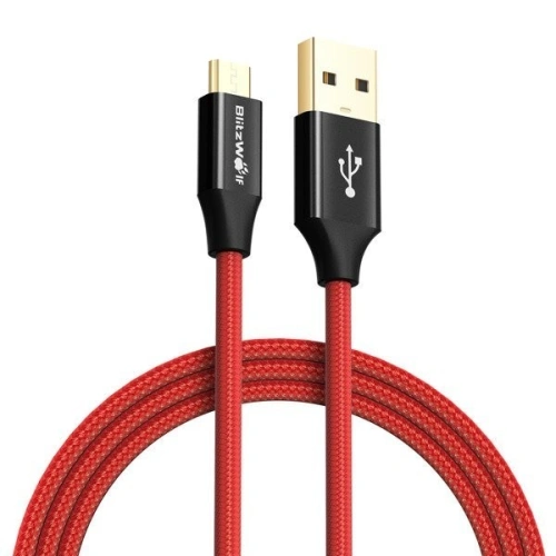 Kup Kábel Micro USB AmpCore Turbo BlitzWolf BW-MC9 2,5m piros - BLZ025RED - {ean13} - Sklep Home Screen