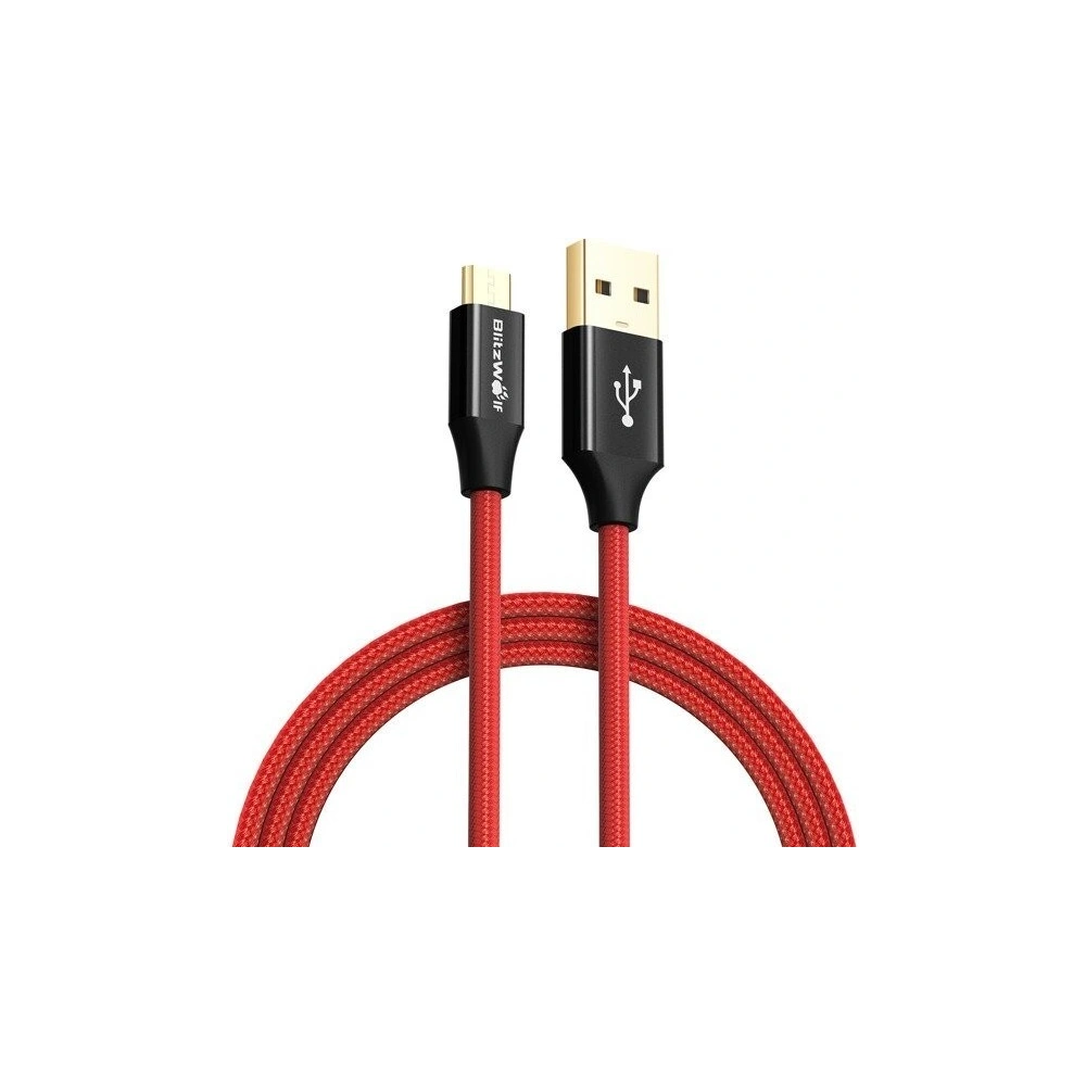 Kabel Micro USB AmpCore Turbo BlitzWolf BW-MC9 2,5m czerwony