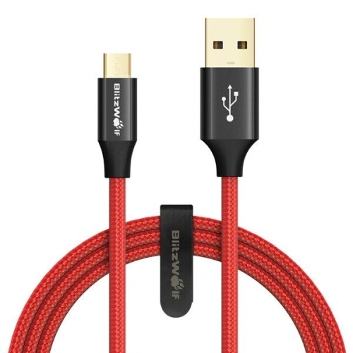 Kup Kábel Micro USB AmpCore Turbo BlitzWolf BW-MC9 2,5m piros - BLZ025RED - {ean13} - Sklep Home Screen