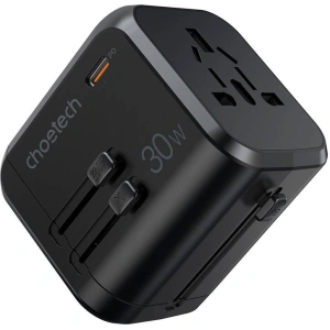 Buy Choetech PD5008 travel charger 3xUSB-A, 1xUSB-C, GaN, 30W, US/EU/UK/AU (black) - CHT192 - {ean13} - Home Screen Store Europe