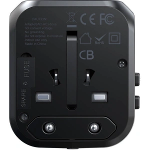 Buy Choetech PD5008 travel charger 3xUSB-A, 1xUSB-C, GaN, 30W, US/EU/UK/AU (black) - CHT192 - {ean13} - Home Screen Store Europe