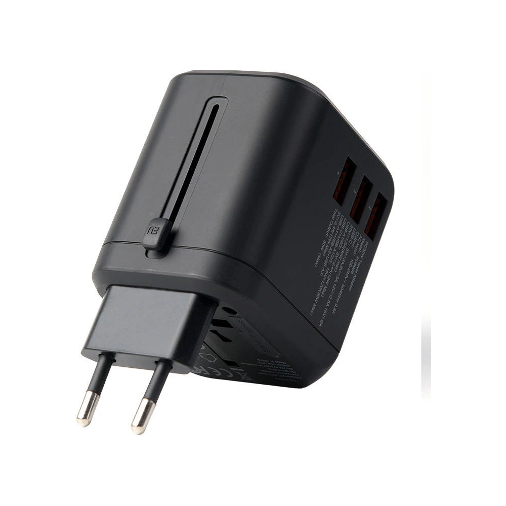 Ładowarka sieciowa podróżna Choetech PD5008 3xUSB-A, 1xUSB-C, GaN, 30W, US/EU/UK/AU (czarna)