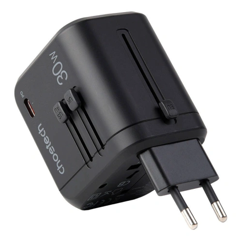Kup Reiseladegerät Choetech PD5008 3xUSB-A, 1xUSB-C, GaN, 30W, US/EU/UK/AU (schwarz) - CHT192 - {ean13} - Sklep Home Screen