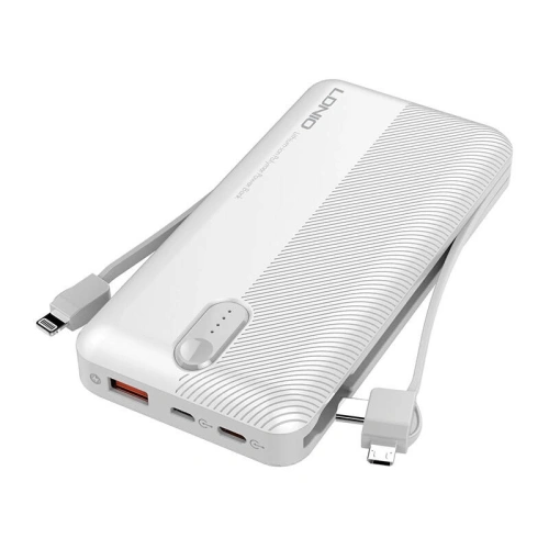 Kup Powerbank LDNIO PL1013 10000mAh + Kabel 3in1 USB-C, Micro-USB, Lightning (weiß) - LDN466 - {ean13} - Sklep Home Screen
