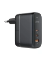 Hálózati töltő LDNIO Q366 USB-A, 2xUSB-C, GaN, 65W fekete
