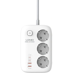 Kup Áramelosztó LDNIO SE3436 3x EU dugó, 2xUSB-A, 2xUSB-C, GaN, 65W fehér - LDN475 - {ean13} - Sklep Home Screen