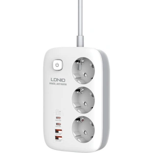 Kup Listwa zasilająca LDNIO SE3436 3x wtyczki EU, 2xUSB-A, 2xUSB-C, GaN, 65W biała - LDN475 - {ean13} - Sklep Home Screen