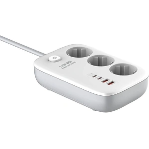 Buy LDNIO SE3436 power strip 3x EU plugs, 2xUSB-A, 2xUSB-C, GaN, 65W white - LDN475 - {ean13} - Home Screen Store Europe