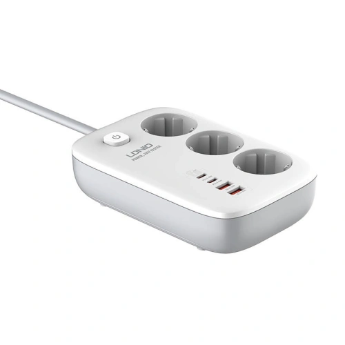 Kup Listwa zasilająca LDNIO SE3436 3x wtyczki EU, 2xUSB-A, 2xUSB-C, GaN, 65W biała - LDN475 - {ean13} - Sklep Home Screen