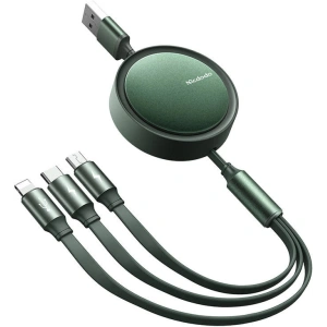 Kup USB tekercs Mcdodo CA-7251 3w1 USB-A / Lightning, USB-C, microUSB 1,2m zöld - MDD149 - {ean13} - Sklep Home Screen