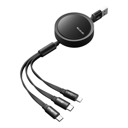 Kup Zsinór USB Mcdodo CA-7250 3w1 USB-A / Lightning, USB-C, microUSB 1,2m fekete - MDD150 - {ean13} - Sklep Home Screen
