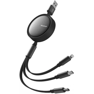 Kup Kabel zwijany USB Mcdodo CA-7250 3w1 USB-A / Lightning, USB-C, microUSB 1,2m czarny - MDD150 - {ean13} - Sklep Home Screen