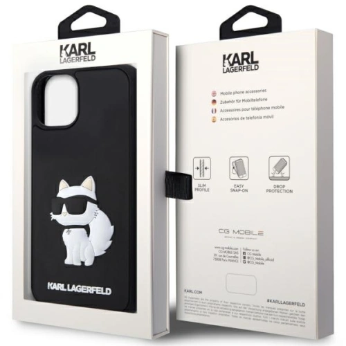 Kup Etui Karl Lagerfeld KLHCP14M3DRKHNK Apple iPhone 14 Plus / 15 Plus hardcase Rubber Choupette 3D černý/black - KLD1825 - {ean13} - Sklep Home Screen