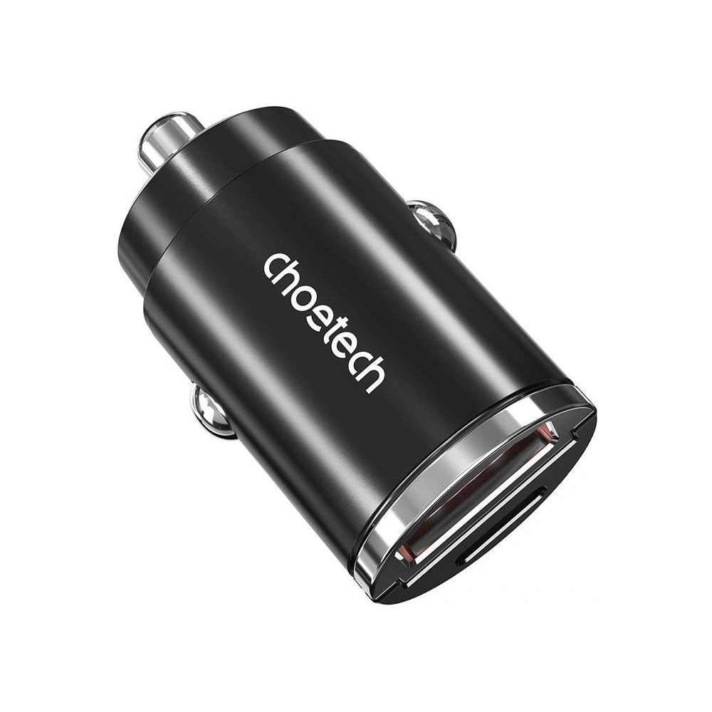 Ładowarka samochodowa Choetech TC0006 1xUSB-A, 1xUSB-C, PD 3.0, 30W (czarna)