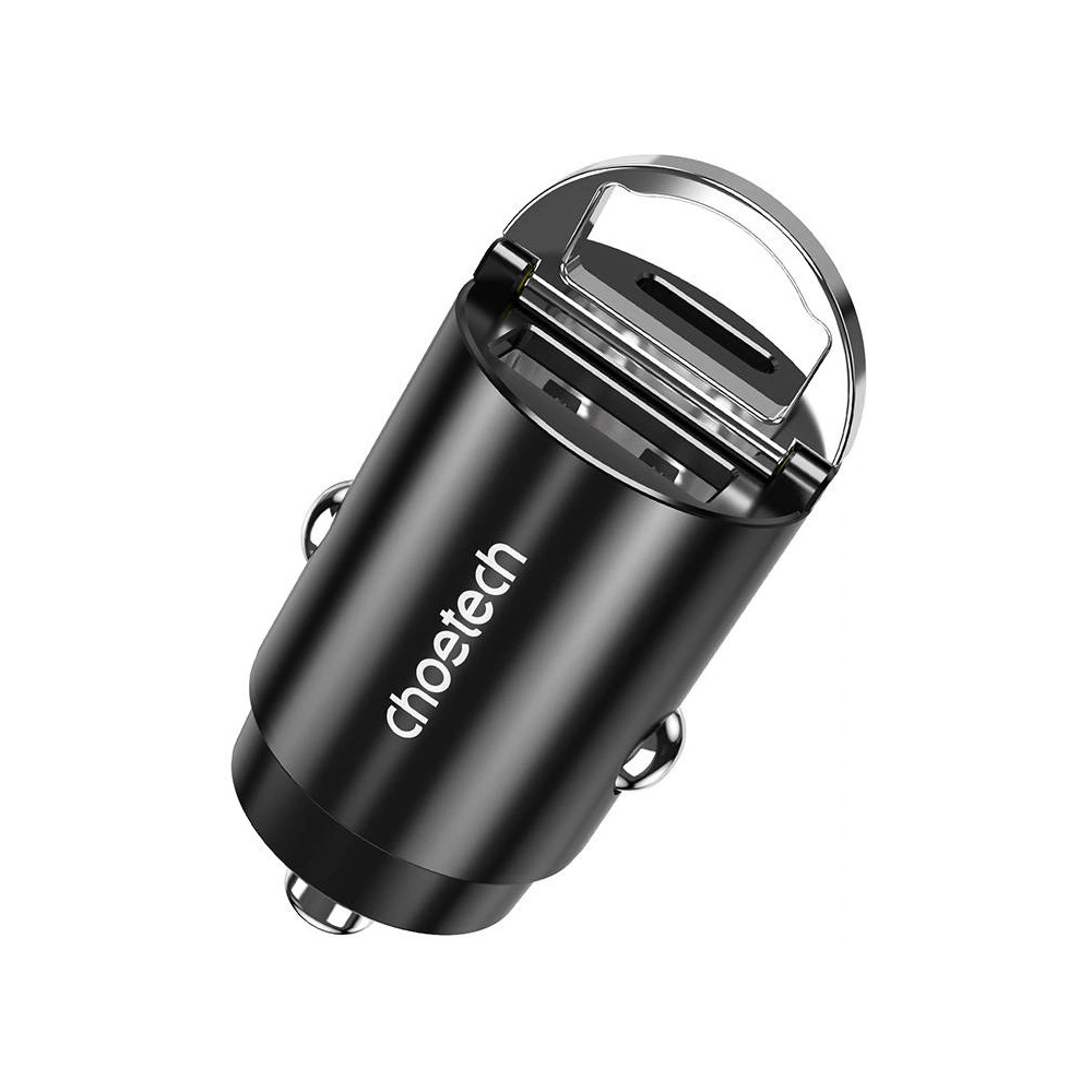 Ładowarka samochodowa Choetech TC0006 1xUSB-A, 1xUSB-C, PD 3.0, 30W (czarna)