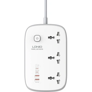Kup Netzsteckerleiste LDNIO SC3416 3x EU-Stecker, 2xUSB-A, 2xUSB-C, GaN, 65W weiß - LDN476 - {ean13} - Sklep Home Screen