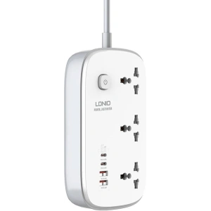 Kup Listwa zasilająca LDNIO SC3416 3x wtyczki EU, 2xUSB-A, 2xUSB-C, GaN, 65W biała - LDN476 - {ean13} - Sklep Home Screen