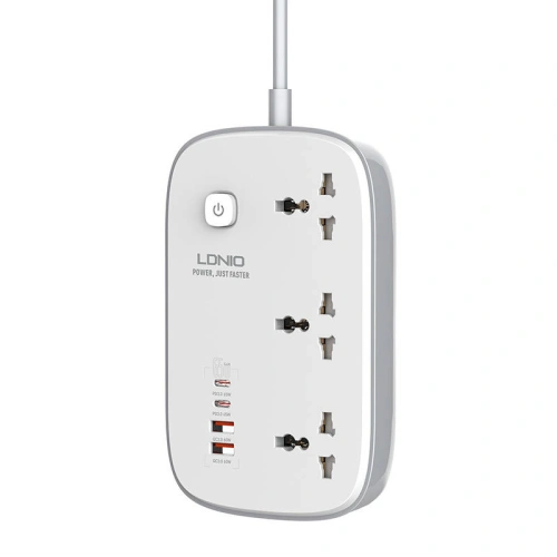 Kup Netzsteckerleiste LDNIO SC3416 3x EU-Stecker, 2xUSB-A, 2xUSB-C, GaN, 65W weiß - LDN476 - {ean13} - Sklep Home Screen