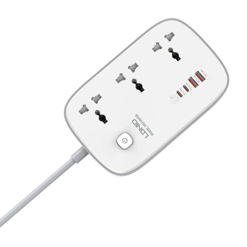 Kup Netzsteckerleiste LDNIO SC3416 3x EU-Stecker, 2xUSB-A, 2xUSB-C, GaN, 65W weiß - LDN476 - {ean13} - Sklep Home Screen