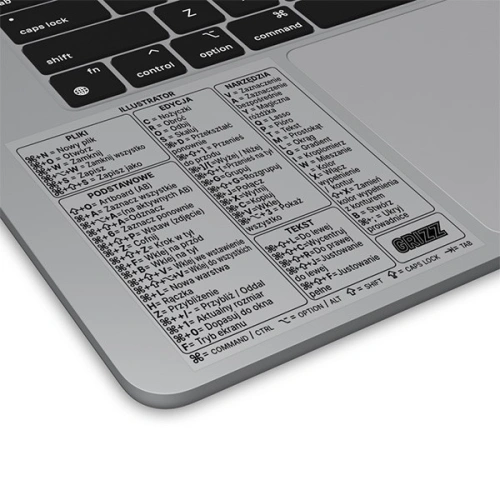Kup Naklejka se zkratkami kláves GrizzGlass MacOS Adobe Illustrator [PL] - GRZ7329 - {ean13} - Sklep Home Screen