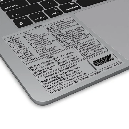 Buy GrizzGlass MacOS Apple M keyboard shortcuts sticker [PL] - GRZ7330 - {ean13} - Home Screen Store Europe