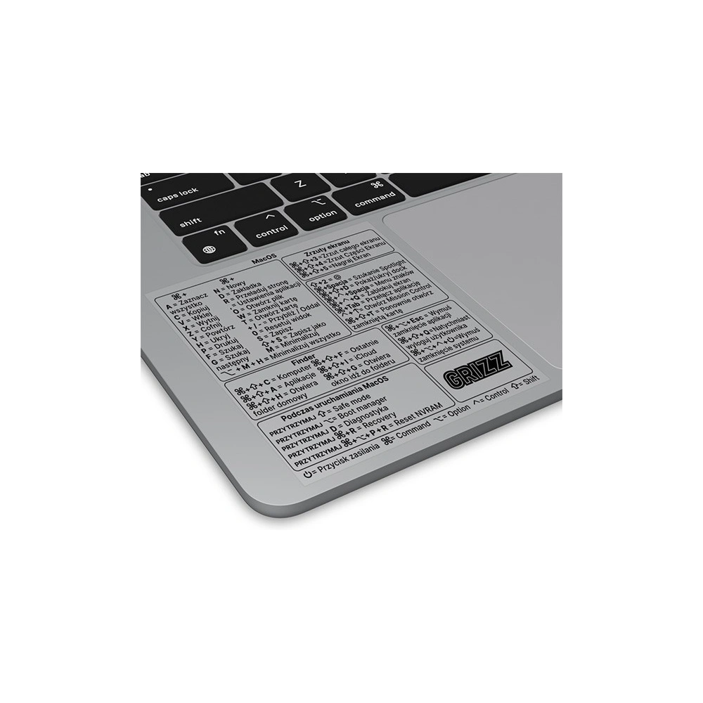 Naklejka ze skrótamiklawiszowymi  GrizzGlass MacOS Intel [PL]
