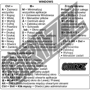 Kup Aufkleber mit Tastenkombinationen GrizzGlass Microsoft Windows [PL] - GRZ7332 - {ean13} - Sklep Home Screen