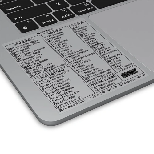 Buy GrizzGlass MacOS Adobe Photoshop keyboard shortcuts sticker [PL] - GRZ7334 - {ean13} - Home Screen Store Europe