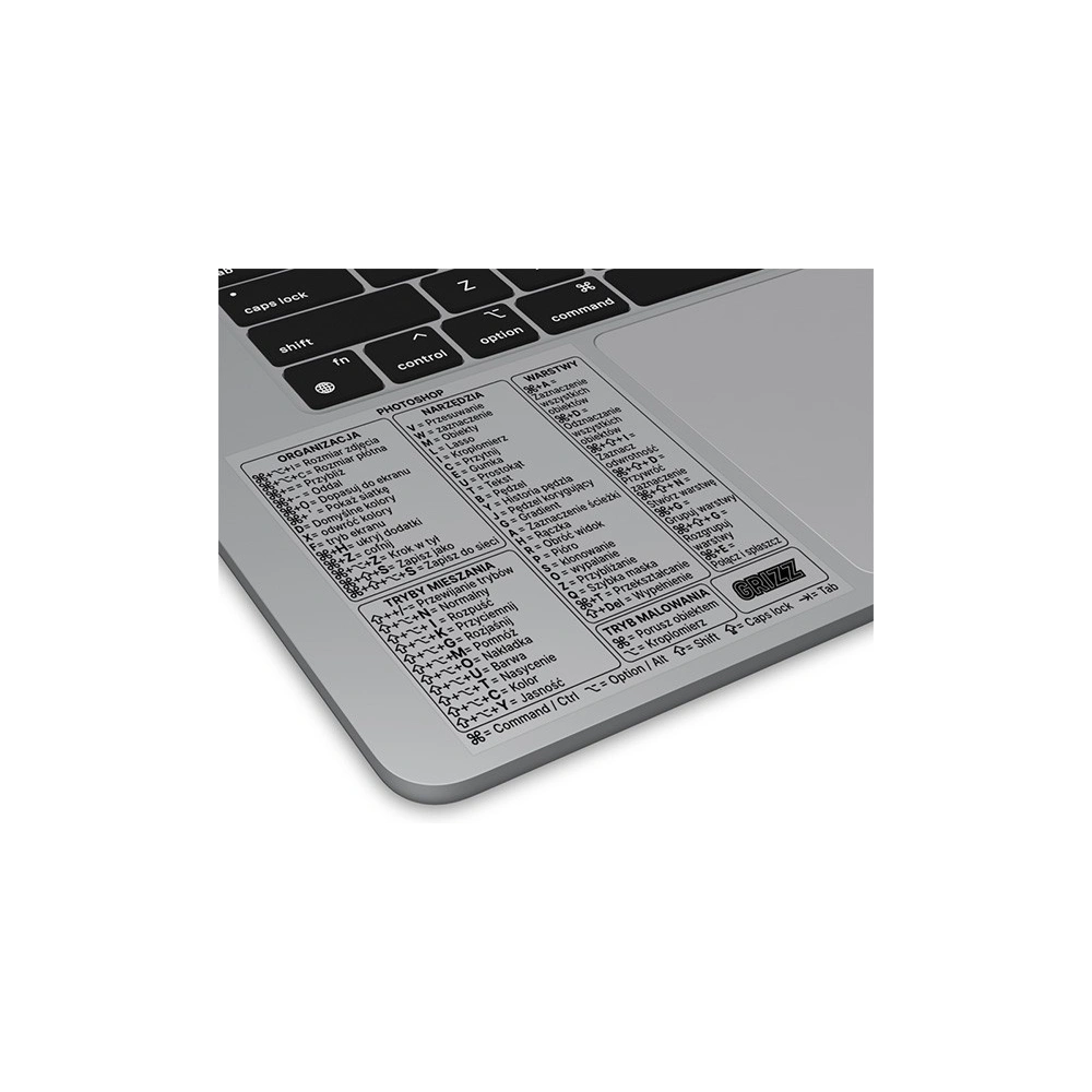 Naklejka ze skrótami klawiszowymi GrizzGlass MacOS Adobe Photoshop [PL]