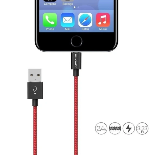 Kup Kabel Lightning BlitzWolf BW-MF5 1m czerwony - BLZ032RED - {ean13} - Sklep Home Screen