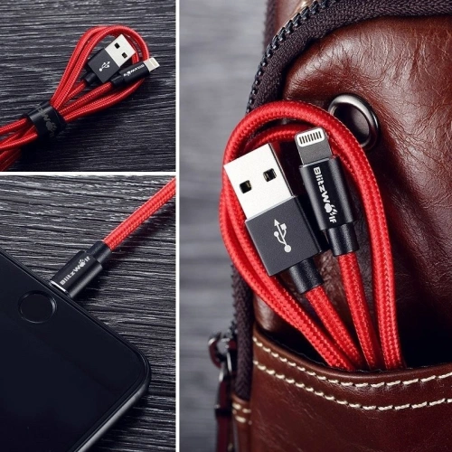 Buy Lightning Cable BlitzWolf BW-MF5 1m Red - BLZ032RED - {ean13} - Home Screen Store Europe