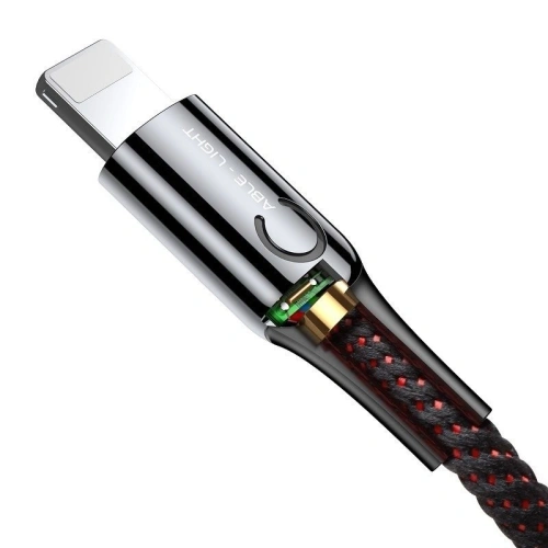 Buy Lightning Cable with LED Lamp Baseus C-shaped 2.4A 1m Black - BSU492BLK - {ean13} - Home Screen Store Europe
