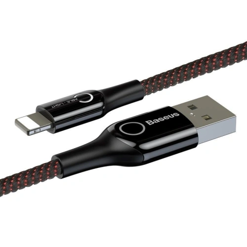 Buy Lightning Cable with LED Lamp Baseus C-shaped 2.4A 1m Black - BSU492BLK - {ean13} - Home Screen Store Europe