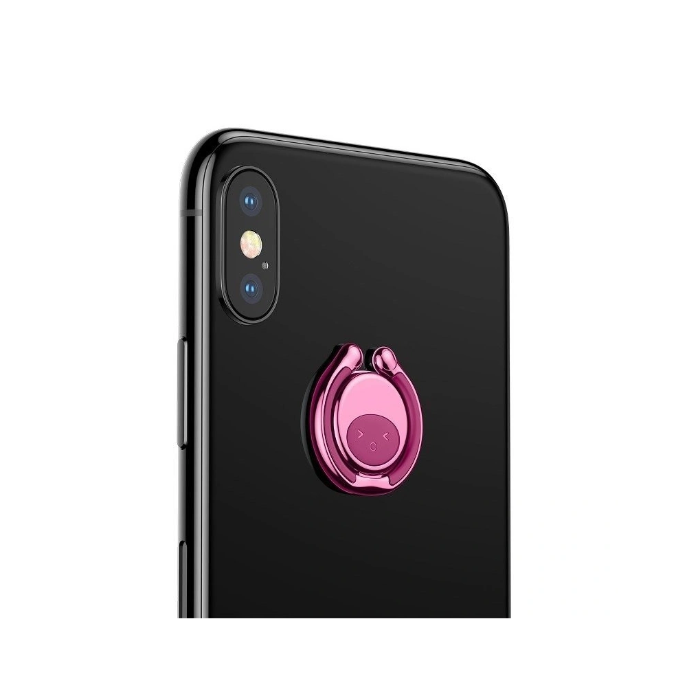 Uchwyt pierścień, ring holder Baseus Elf do telefonu (różowy)