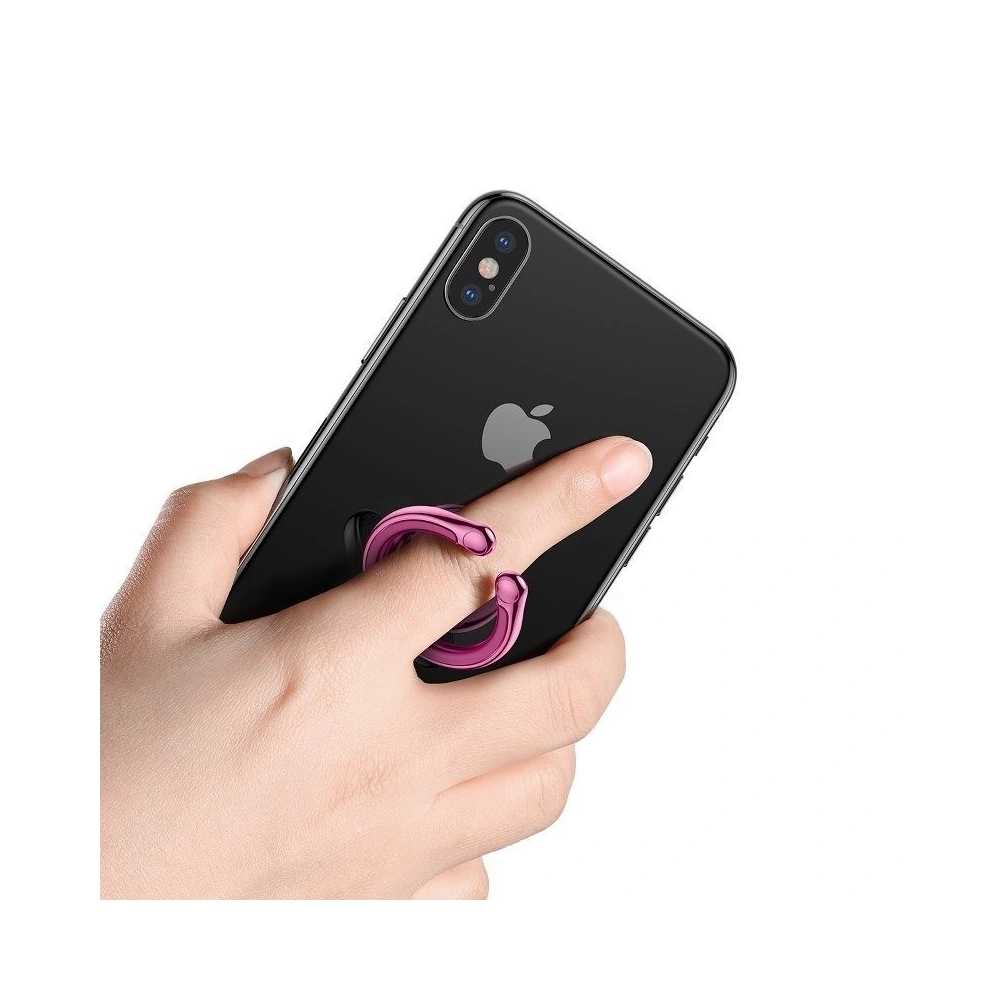 Uchwyt pierścień, ring holder Baseus Elf do telefonu (różowy)