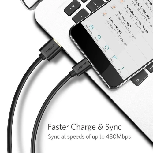 Kup UGREEN QC 2.0 2A 1m micro USB kábel (fekete) - UGR036BLK - {ean13} - Sklep Home Screen