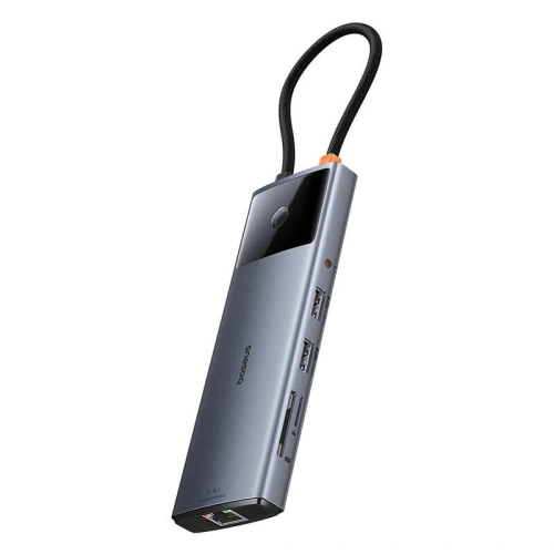 Kup Adapter 10w1 Baseus Metal Gleam II Sorozat USB-C / HDMI, USB-A (10Gbps), 2xUSB-A, USB-C, USB-C (PD), RJ45, SD/TF, mini-jack 3,5mm - BSU4772 - {ean13} - Sklep Home Screen