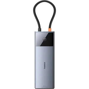 Adapter 10w1 Baseus Metal Gleam II Series USB-C / HDMI, USB-A (10Gbps), 2xUSB-A, USB-C, USB-C (PD), RJ45, SD/TF, mini-jack 3,5mm