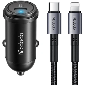 Kup Ładowarka samochodowa Mcdodo CC-7492 USB-C, 30W + kabel USB-C / Lightning (czarna) - MDD206 - {ean13} - Sklep Home Screen