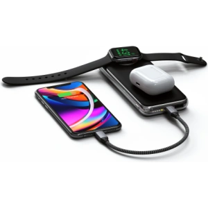 Buy Satechi Quatro Wireless Powerbank 3in1, 10000mAh (black) + USB-C / USB-C cable, 60W, 1m - STH95 - {ean13} - Home Screen Store Europe
