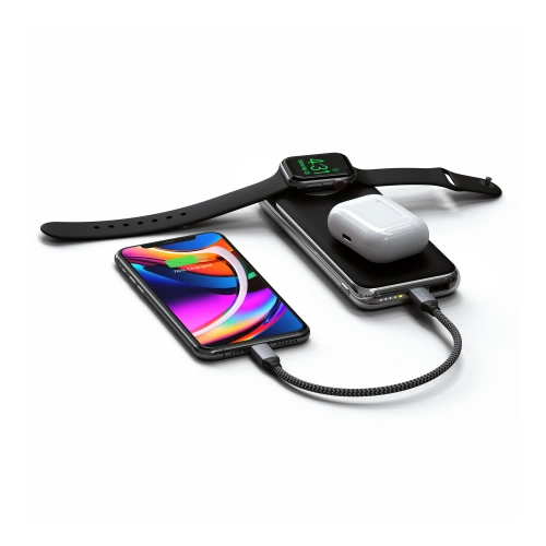 Kup Vezeték nélküli powerbank Satechi Quatro Wireless Powerbank 3w1, 10000mAh (fekete) + USB-C / USB-C kábel, 60W, 1m - STH95 - {ean13} - Sklep Home Screen