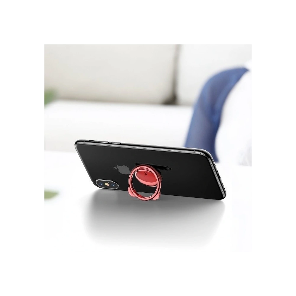 Uchwyt pierścień, ring holder Baseus Bear do telefonu (czerwony)