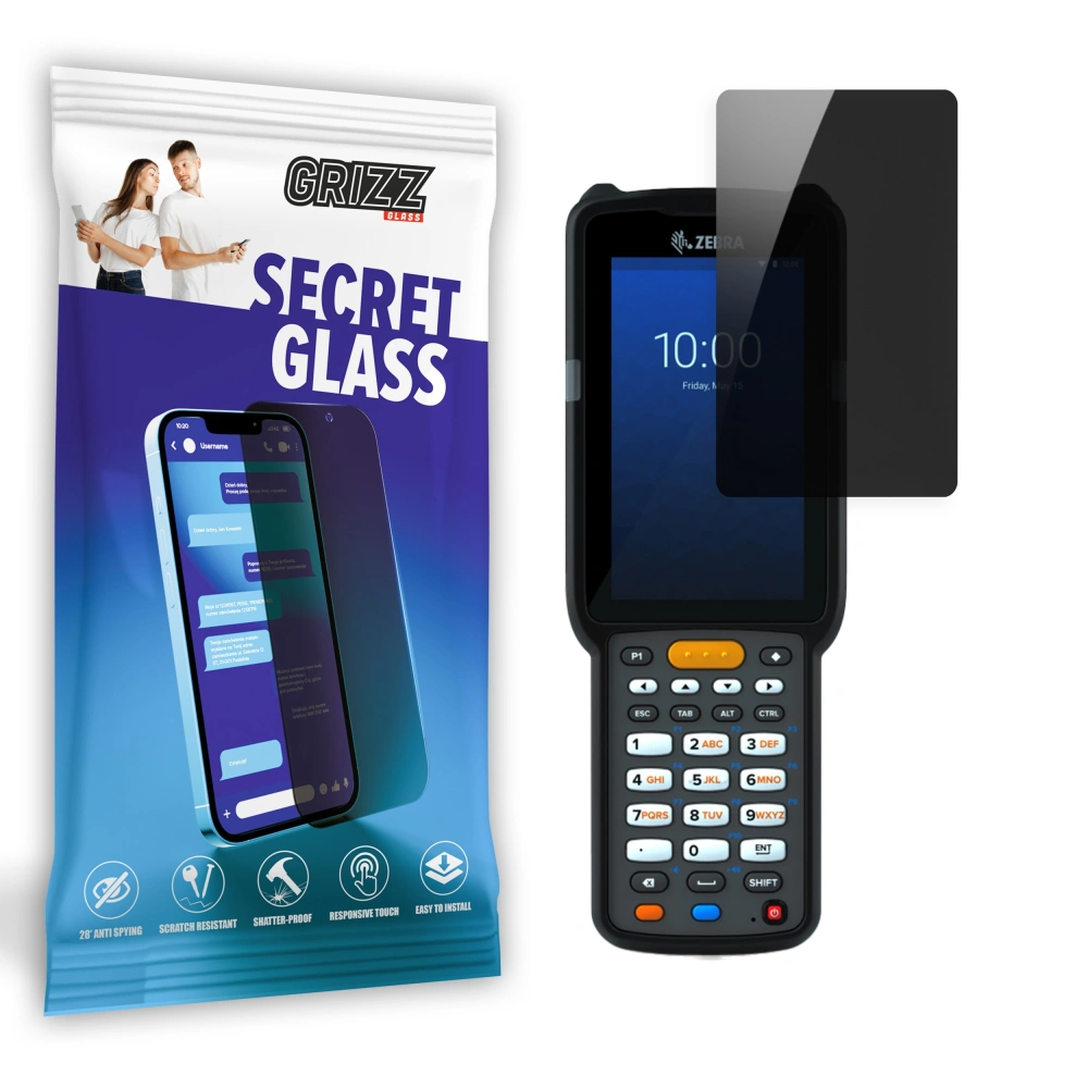 Matowe szkło prywatyzujące GrizzGlass SecretGlass do Zebra MC330L