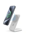 Crong Încărcător wireless 2 în 1 MagSpot Stand MagSafe (alb)